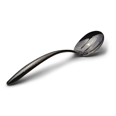Bon Chef Ez Use Banquet Serving Slotted Spoon Hammer Finish 13.5" - Black 9458HFB